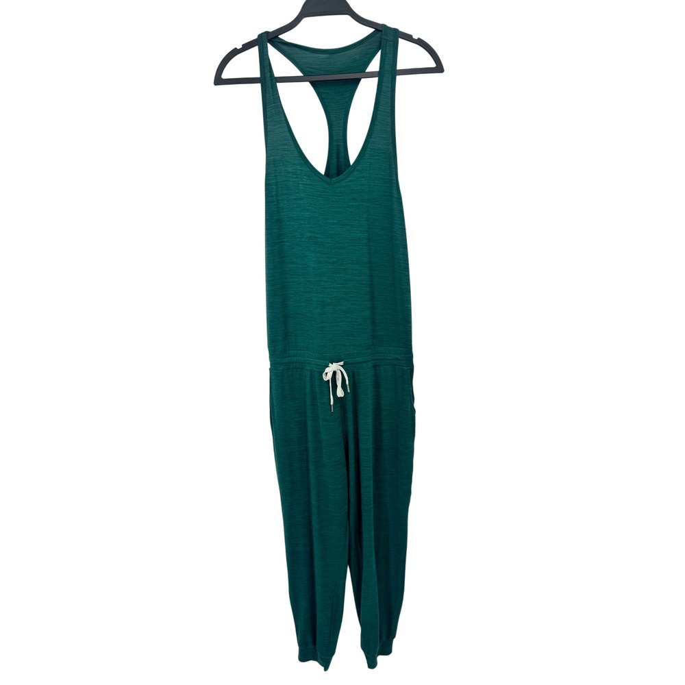 Vuori Lux Jumpsuit Women M Green DreamKnit Racerback Drawstring VW426